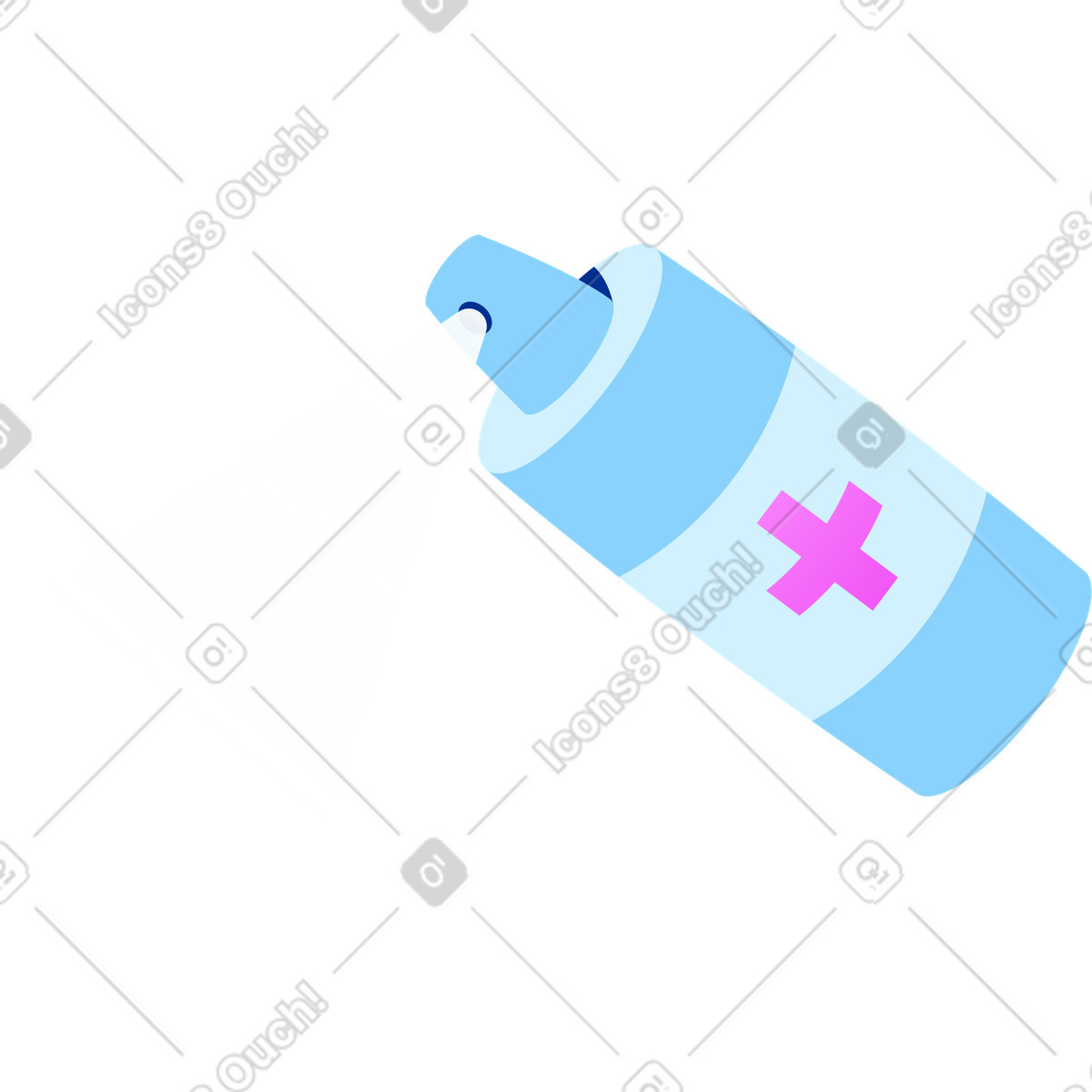 Antiseptic with spray illustration in Glossy style download in PNG, SVG