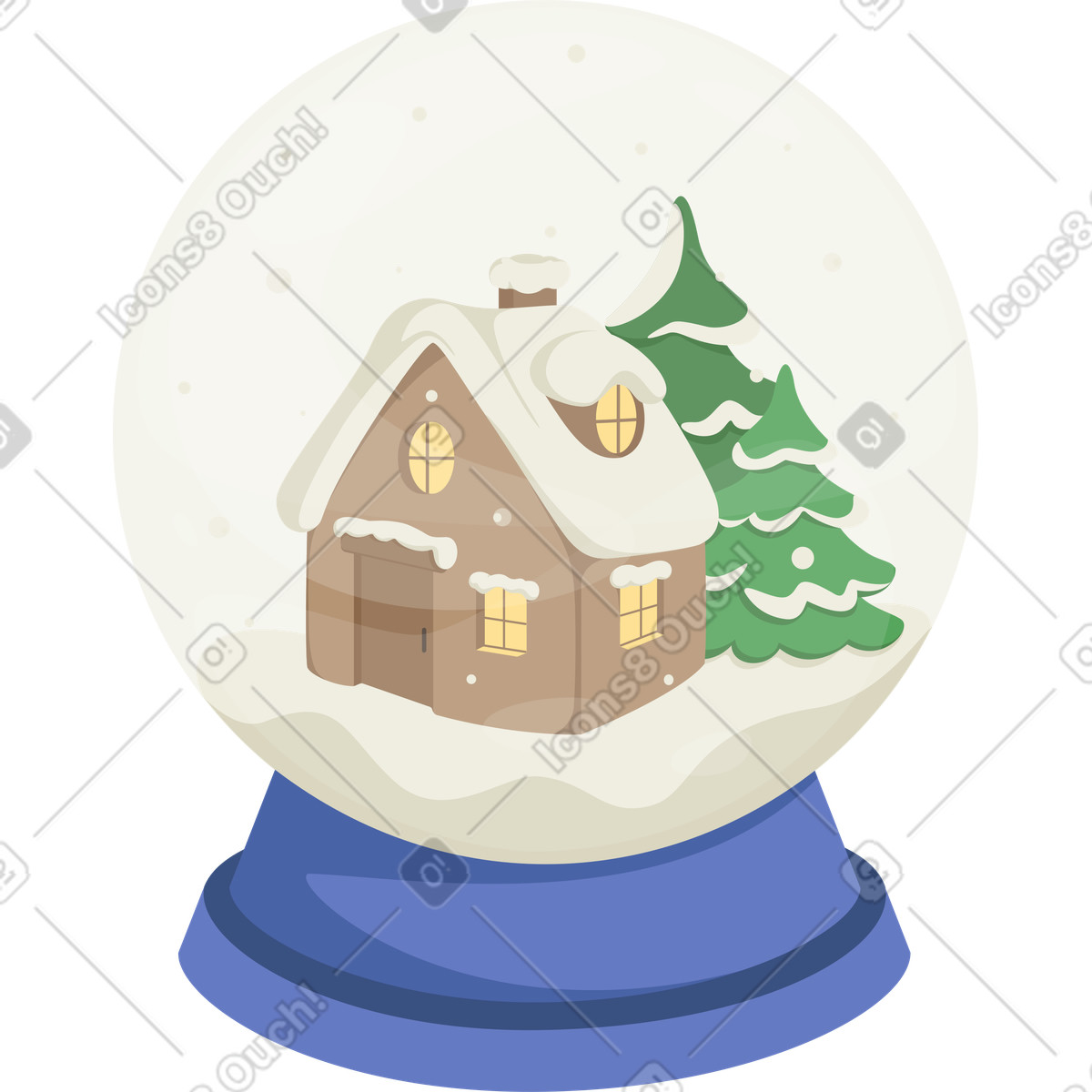 Ilustração de Bola natal com casa em no estilo Social para baixar em PNG, SVG