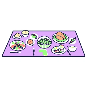 An appetizing muster of various dishes beautifully presented on a large table