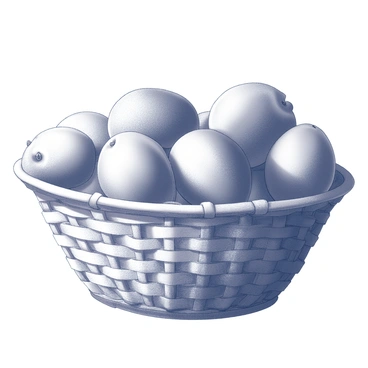 A woven basket with an intricate design is positioned on a textured surface. The basket is filled to the brim with ripe mangoes, showcasing their smooth, plump forms. Each mango has a distinct shape and is arranged in a way that emphasizes their abundance. The light casts soft shadows around the basket, highlighting the curves and details of the woven material.