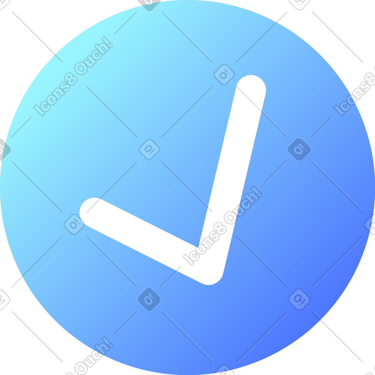 Round gradient check mark icon illustration in PNG, SVG