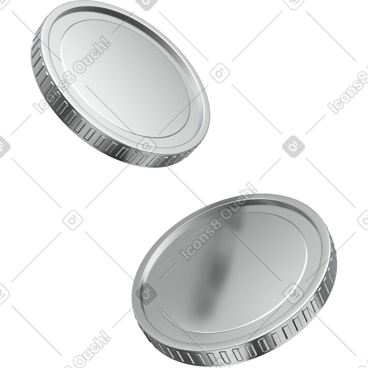Ilustración Two coins en estilo 3D Enterprise a descargar en PNG y SVG