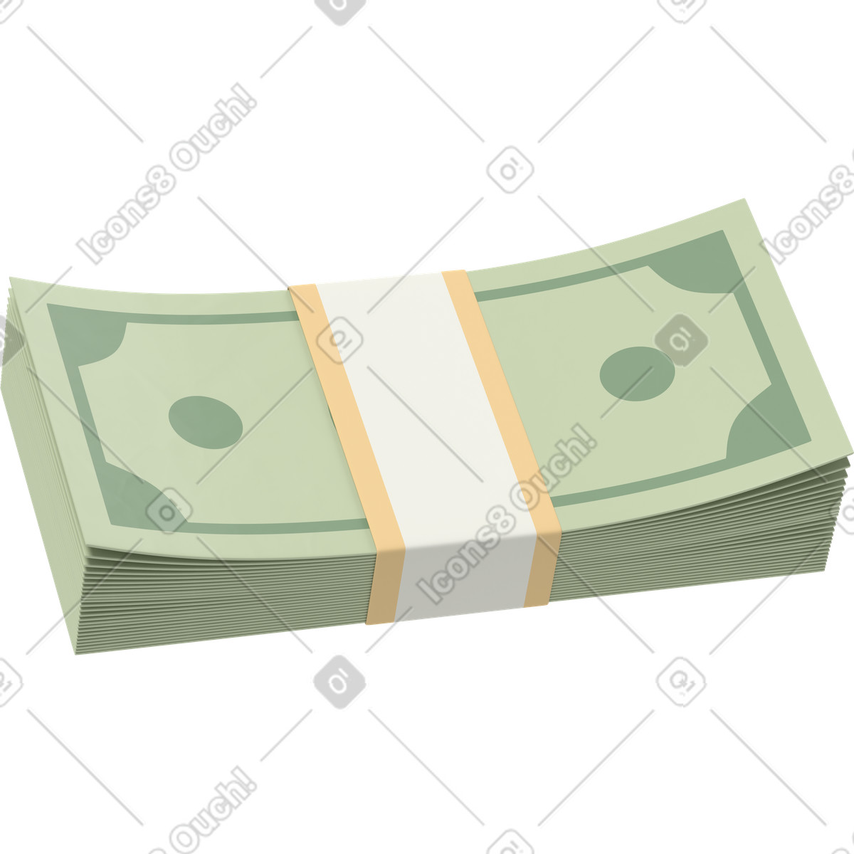 3D Business 스타일의 Wad of money 일러스트레이션 PNG, SVG 다운로드