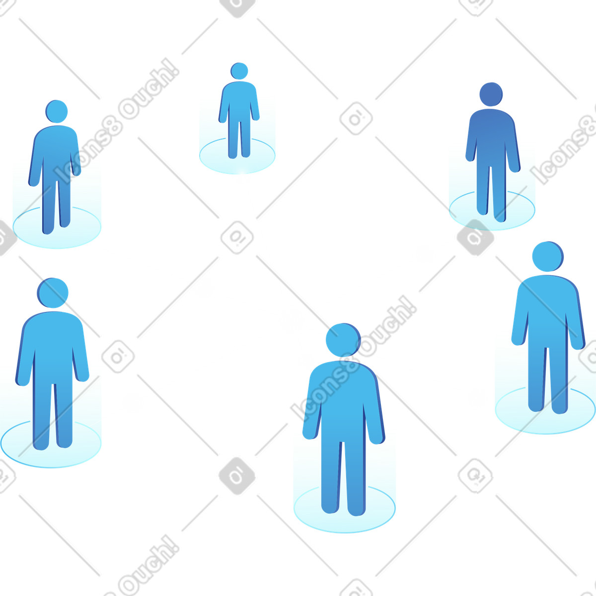 Networked users connected through centralized data hub and information nodes illustrazione in stile Quantum scarica in PNG, SVG