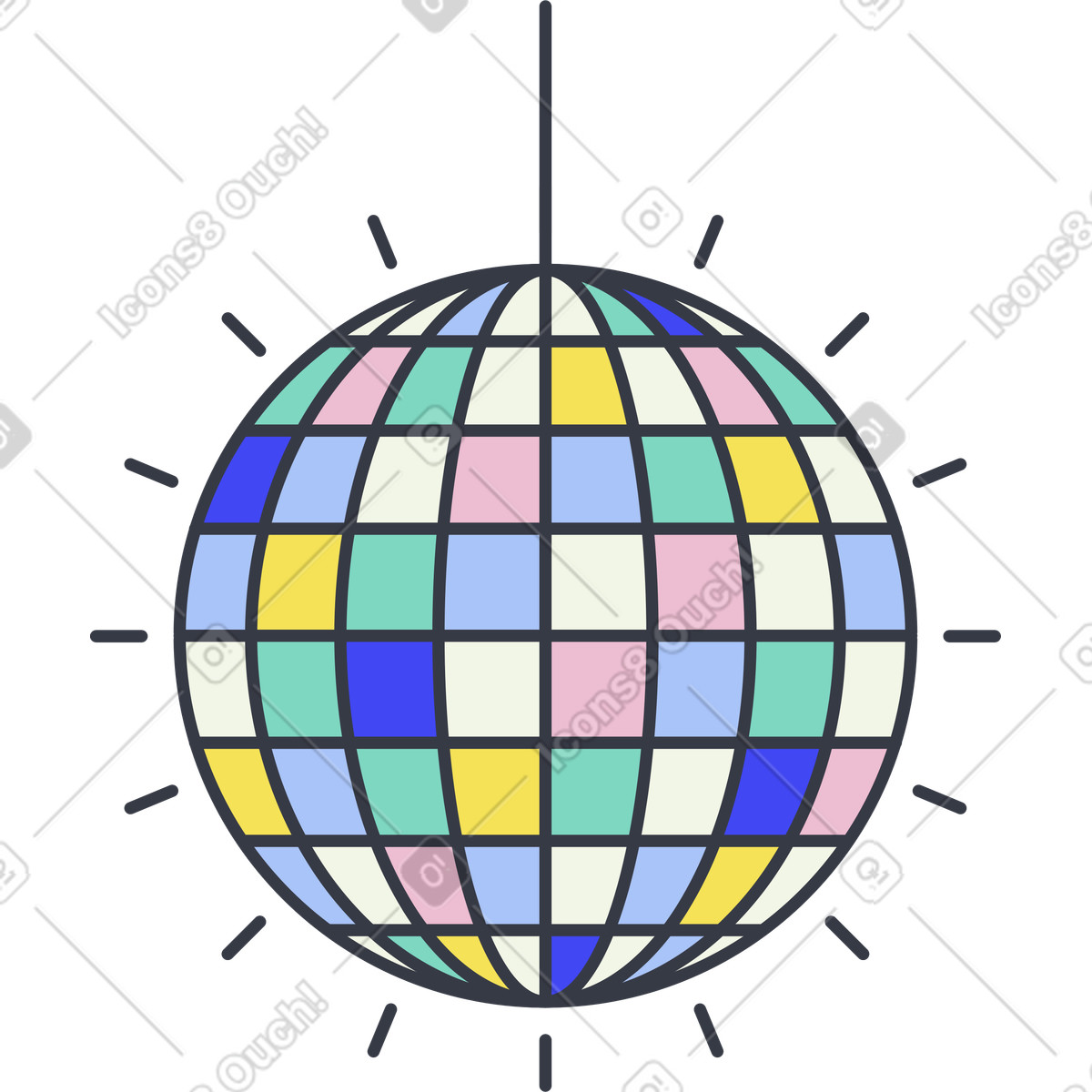 Ilustración Bola de disco en estilo Abstract a descargar en PNG y SVG
