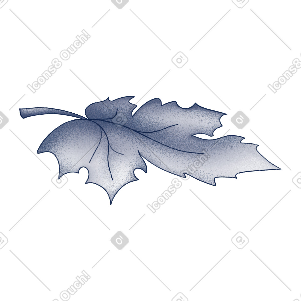 Maple leaf illustration in Haze style download in PNG, SVG