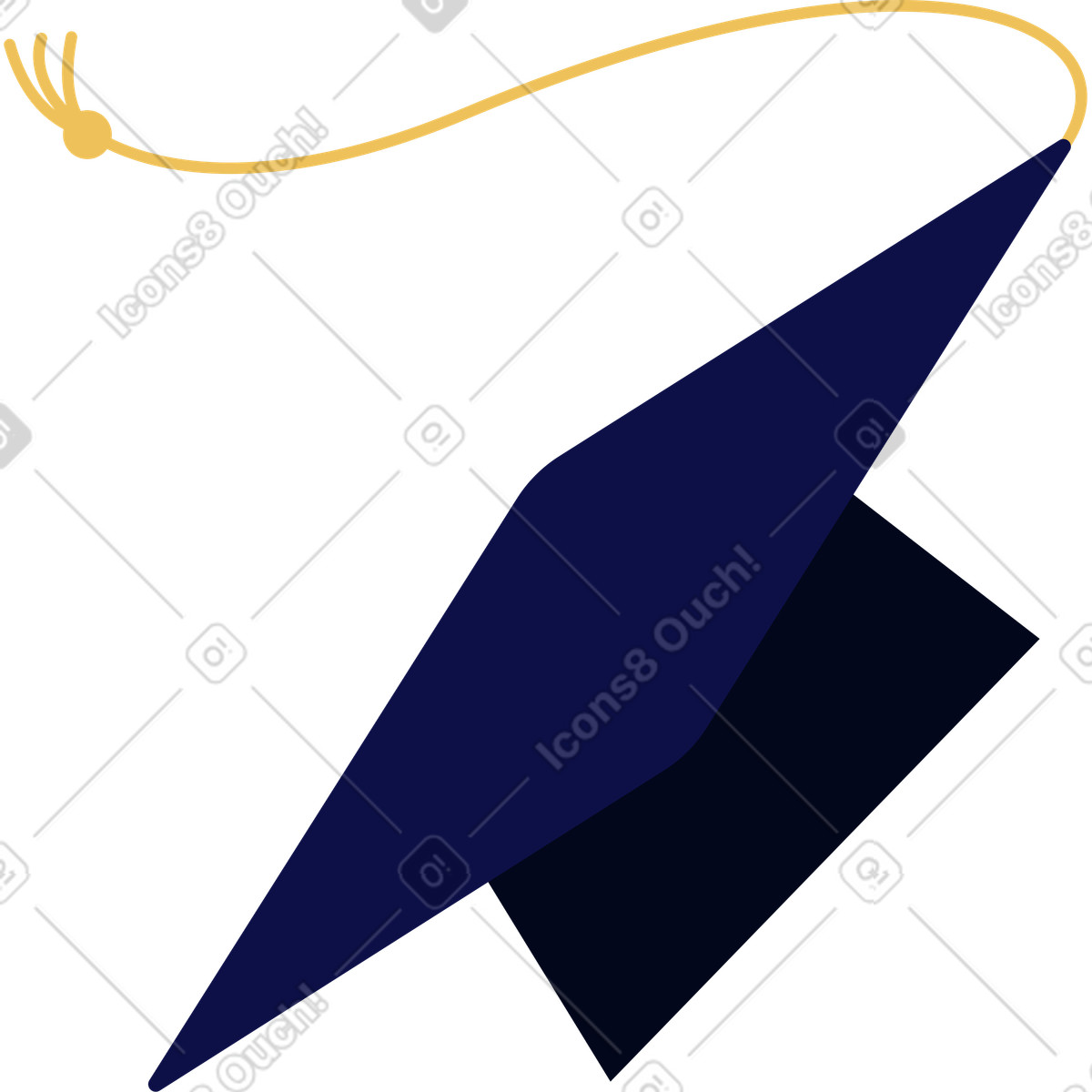 Ilustración Sombrero de graduacion en estilo Dizzy a descargar en PNG y SVG