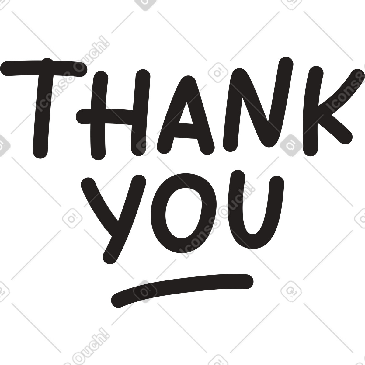 Testo grazie lettering illustrazione in stile Little scarica in PNG, SVG