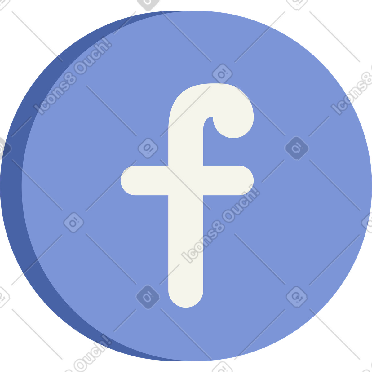 Ilustración Facebook en estilo Social a descargar en PNG y SVG