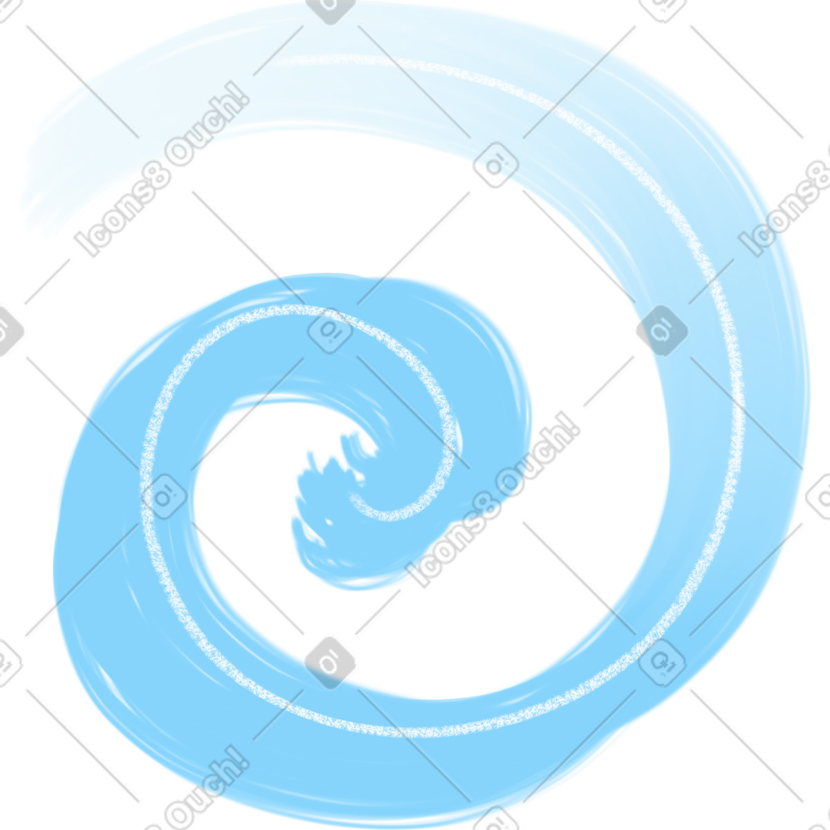 Spiral blue illustration in Doodle style download in PNG, SVG