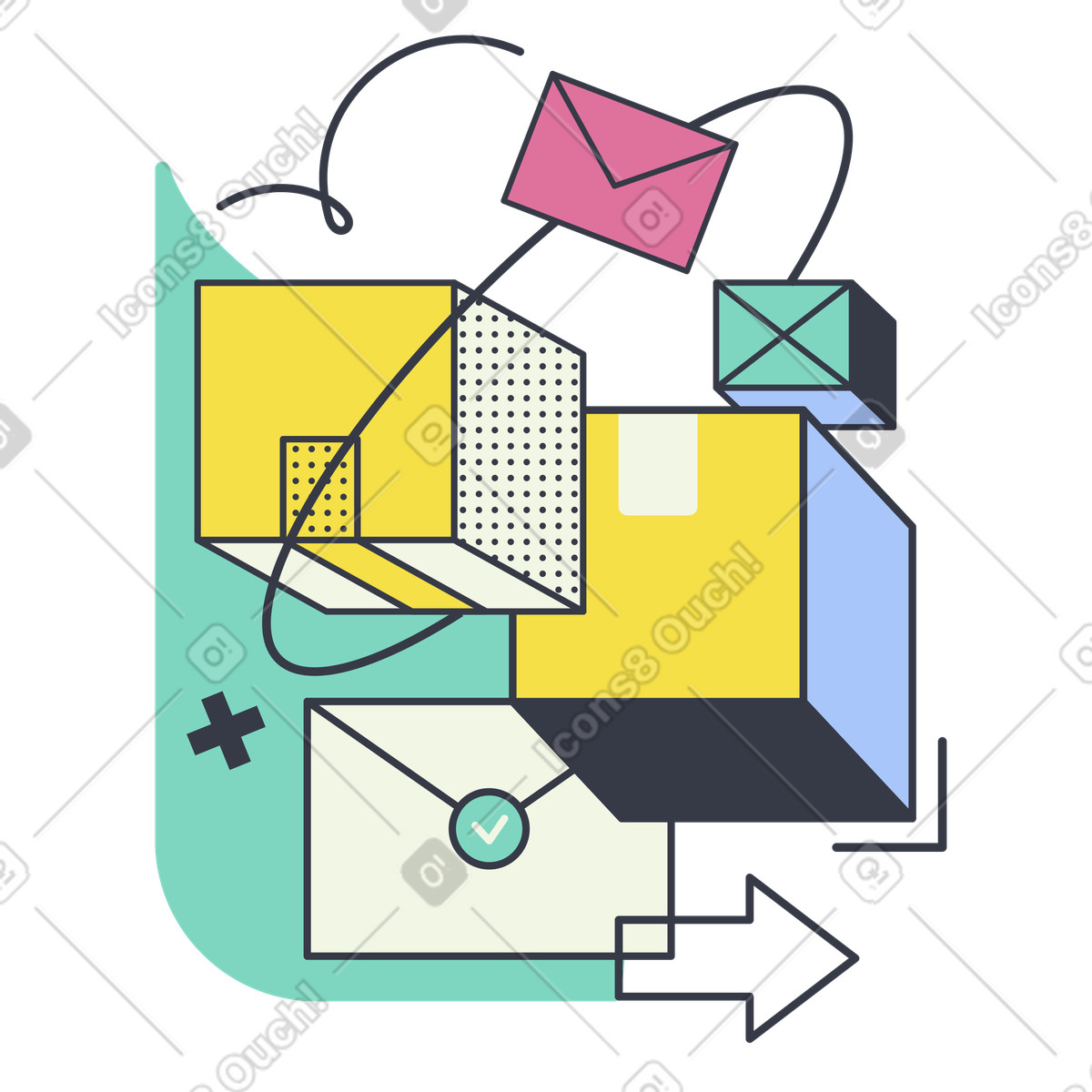 Post illustration in Abstract style download in PNG, SVG