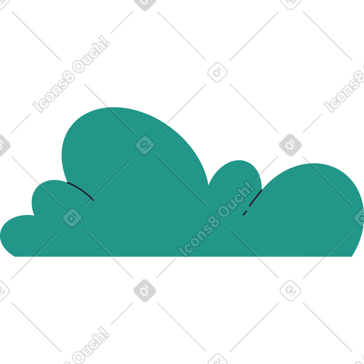 Illustration Petit buisson dans le style Boba à télécharger aux formats PNG, SVG