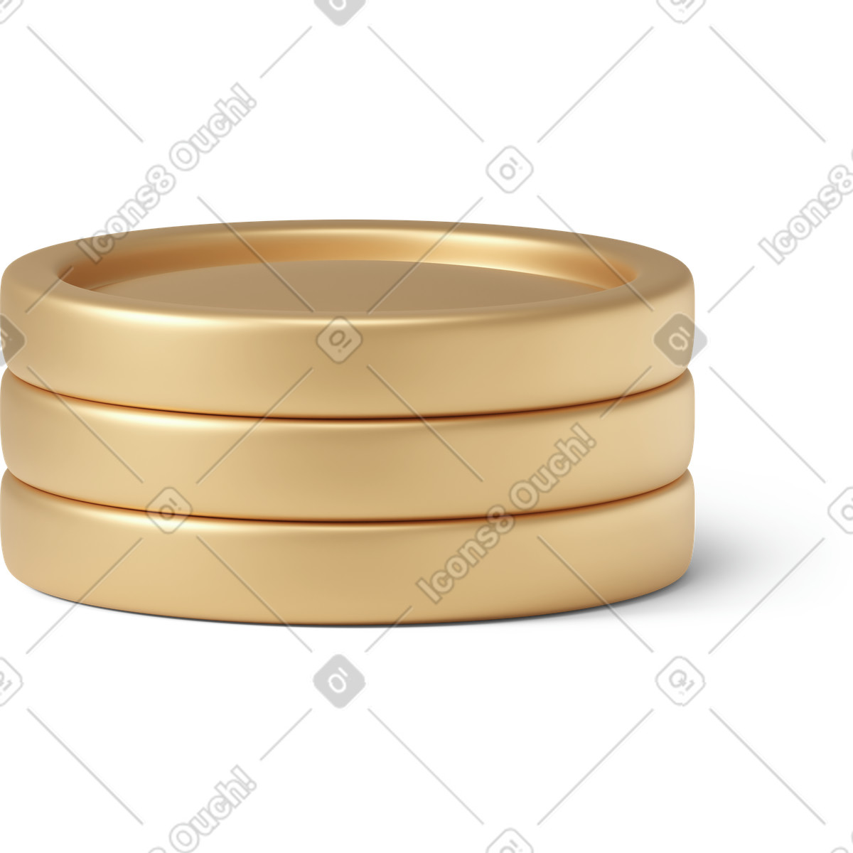 Illustration Pile of three coins dans le style 3D Business à télécharger aux formats PNG, SVG
