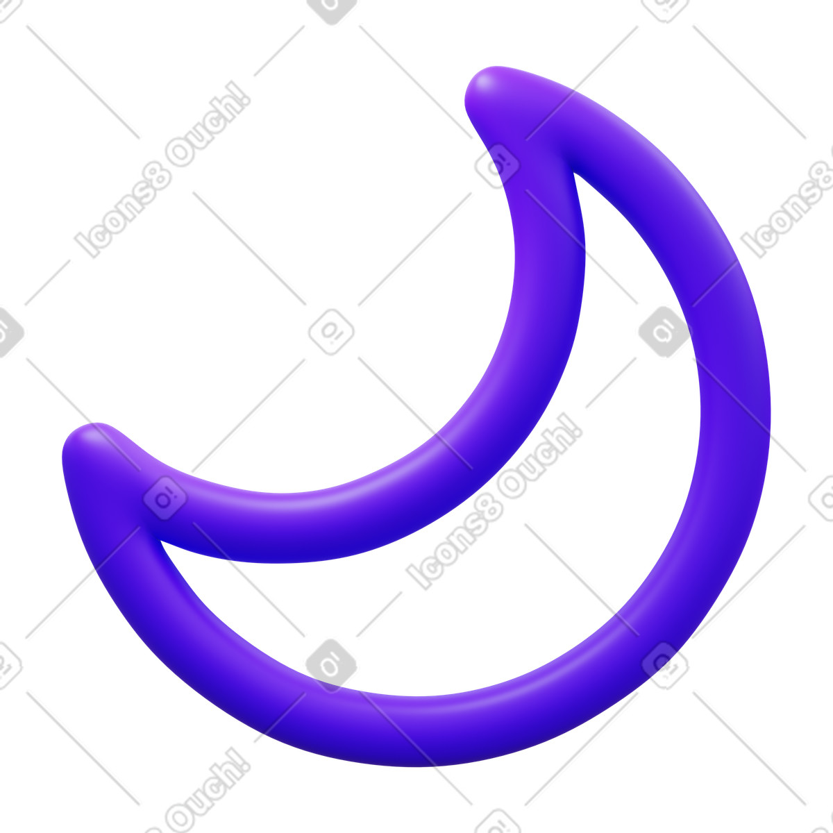 Ilustración Crescent moon en estilo 3D Fluency a descargar en PNG y SVG