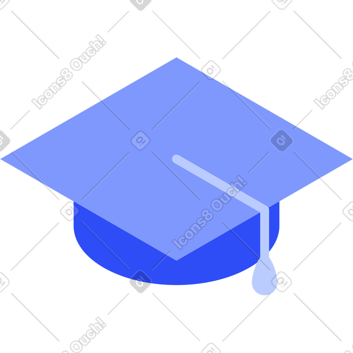 Abschlusskappe-Illustration im System-Stil als Download in PNG, SVG