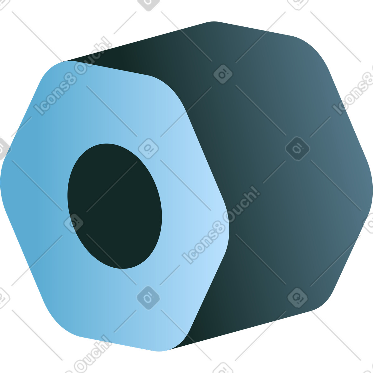 Illustration Écrou tridimensionnel dans le style Concept à télécharger aux formats PNG, SVG