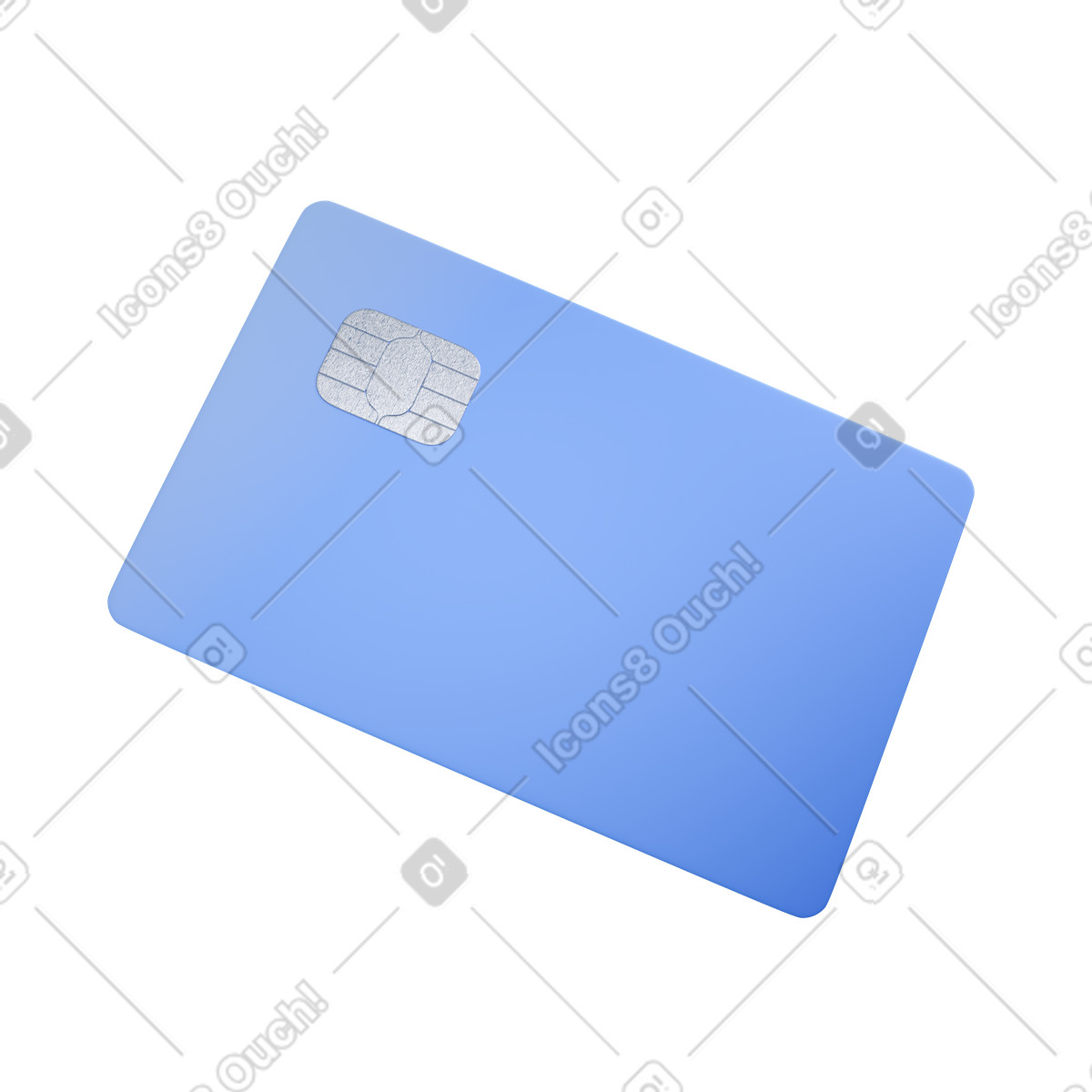 Blue credit card illustrazione in stile 3D Blueprint scarica in PNG, SVG