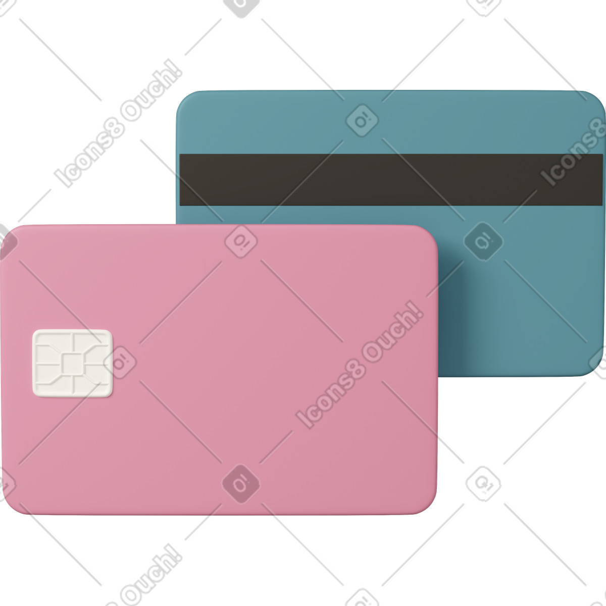 Ilustração de Two credit cards em no estilo 3D Casual life para baixar em PNG, SVG