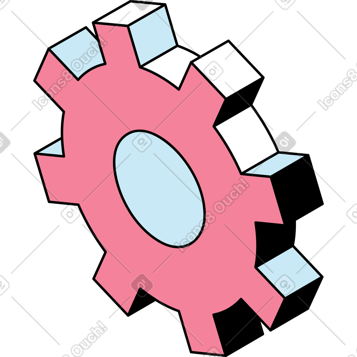 Ingranaggio illustrazione in stile Project scarica in PNG, SVG