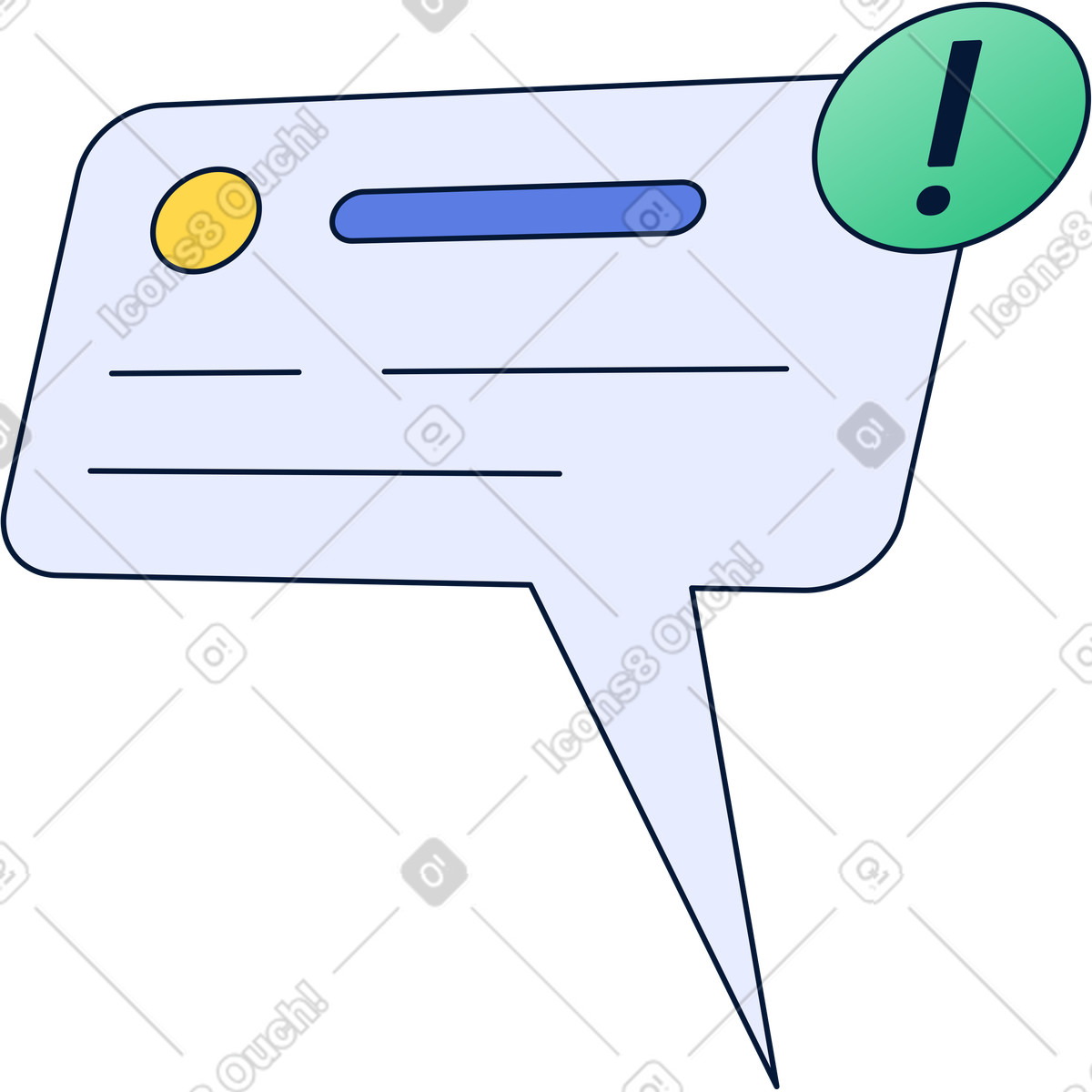 Illustration Fenêtre contextuelle avec un message important dans le style Neat à télécharger aux formats PNG, SVG