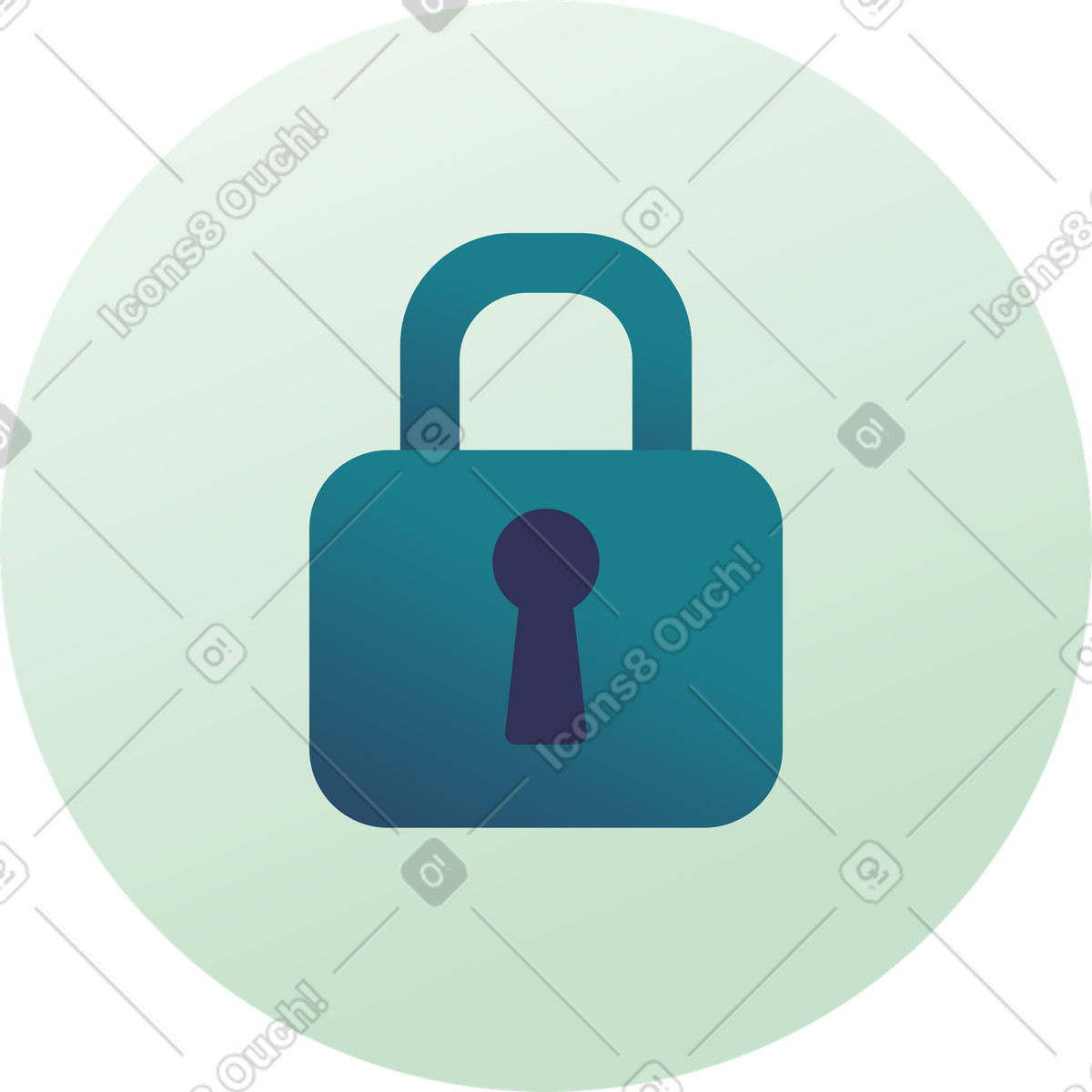 Lock icon illustration in Beam style download in PNG, SVG