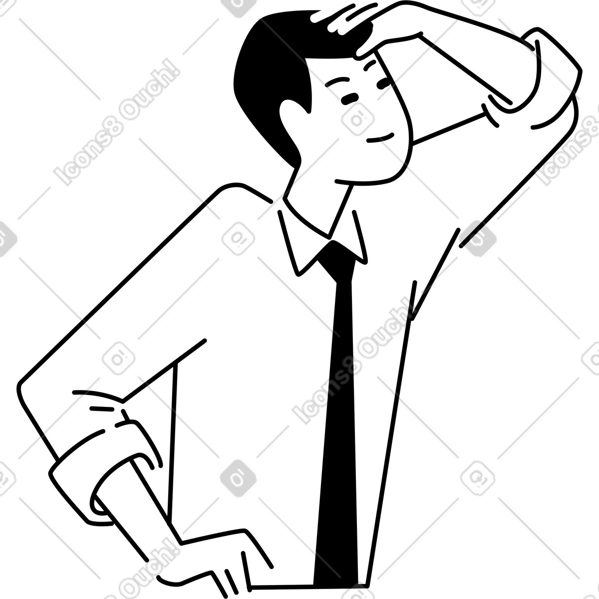 Illustration Homme regardant au loin dans le style Weekday à télécharger aux formats PNG, SVG
