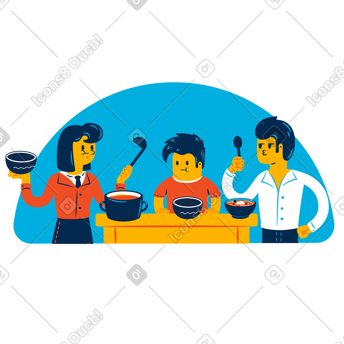 Illustration Besoin de manger dans le style Flame à télécharger aux formats PNG, SVG