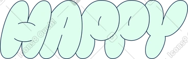 Lettrage heureux PNG, SVG
