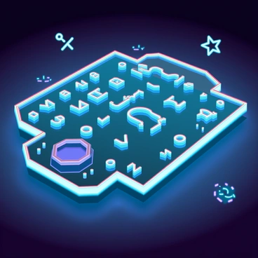 A futuristic Ouija board with a sleek, luminous surface that features holographic elements. The letters and numbers are displayed in a floating, translucent digital font that shifts colors. Each corner of the board is illuminated with soft neon lights, casting a glow on the surrounding area. The planchette is a hexagonal shape, equipped with small LED lights that pulse rhythmically. Surrounding the board, there are swirling patterns of energy and digital symbols that enhance the mystical atmosphere. The background is dimly lit, allowing the holographic elements to stand out prominently.