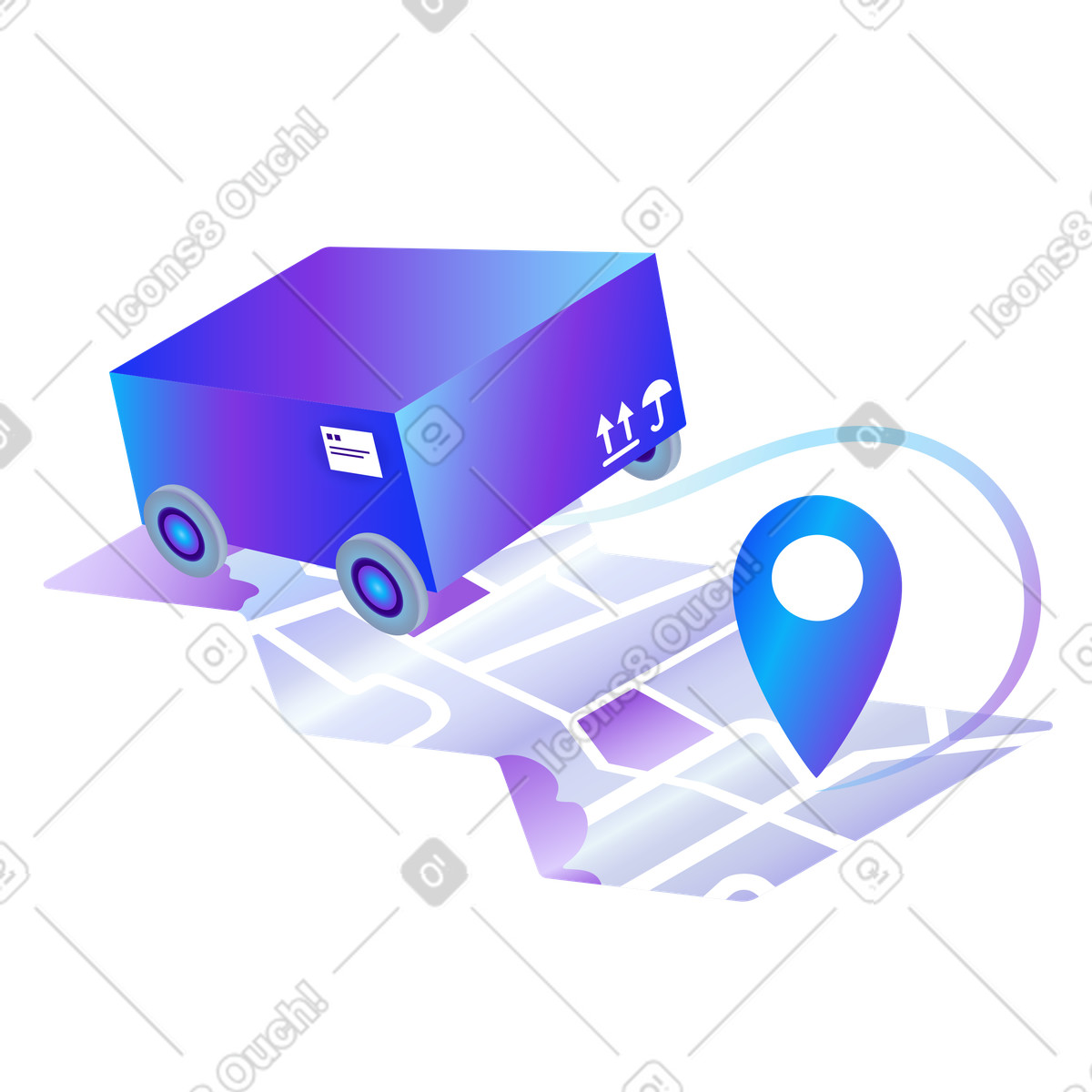 Lieferung und paketverfolgung-Illustration im Hi-tech-Stil als Download in PNG, SVG