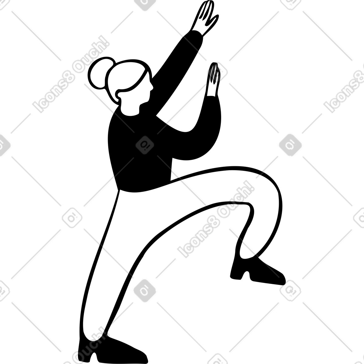 Woman leaning on something with her hands illustration in Journal style download in PNG, SVG