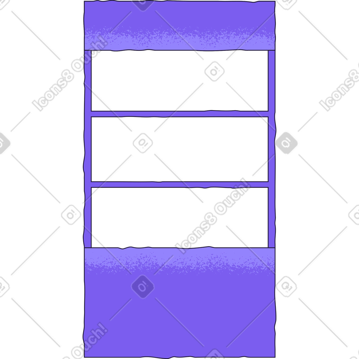 Store shelf empty illustration in Conifer style download in PNG, SVG