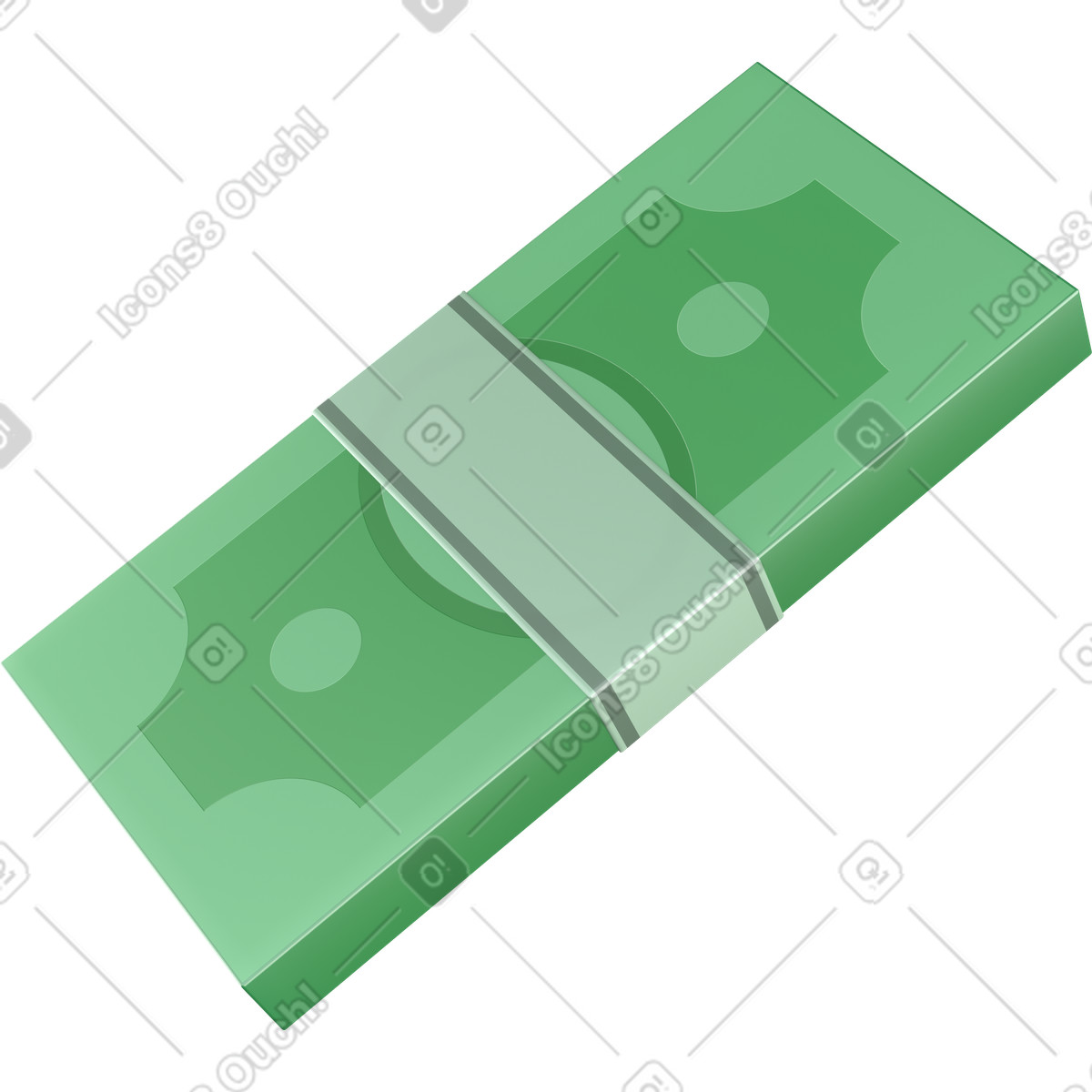Packung banknoten-Illustration im 3D Business-Stil als Download in PNG, SVG