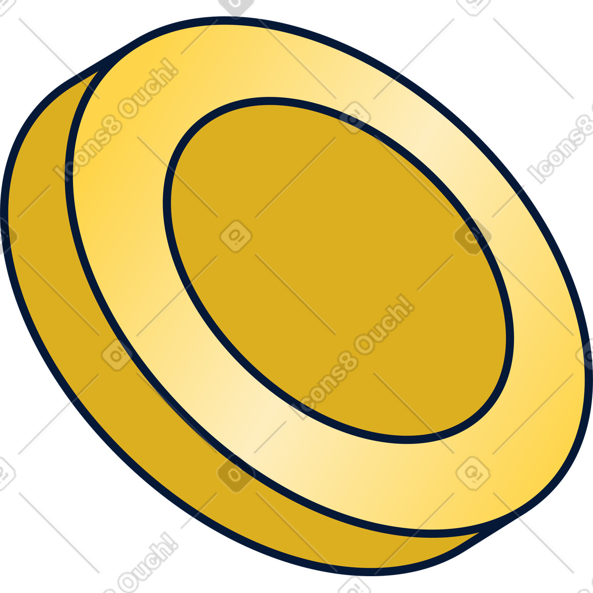 Yellow coin illustration token clipart image in PNG SVG