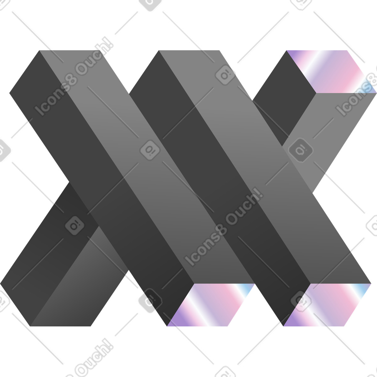Grey abstract geometric structure illustration in PNG, SVG