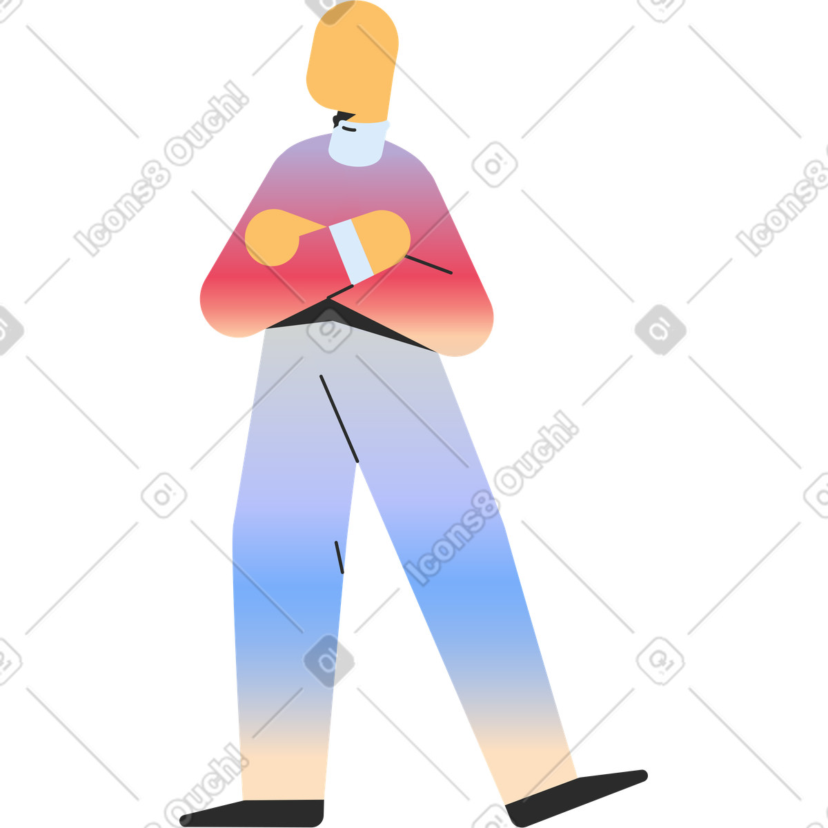 Persona in piedi illustrazione stile Marginalia scarica PNG, SVG