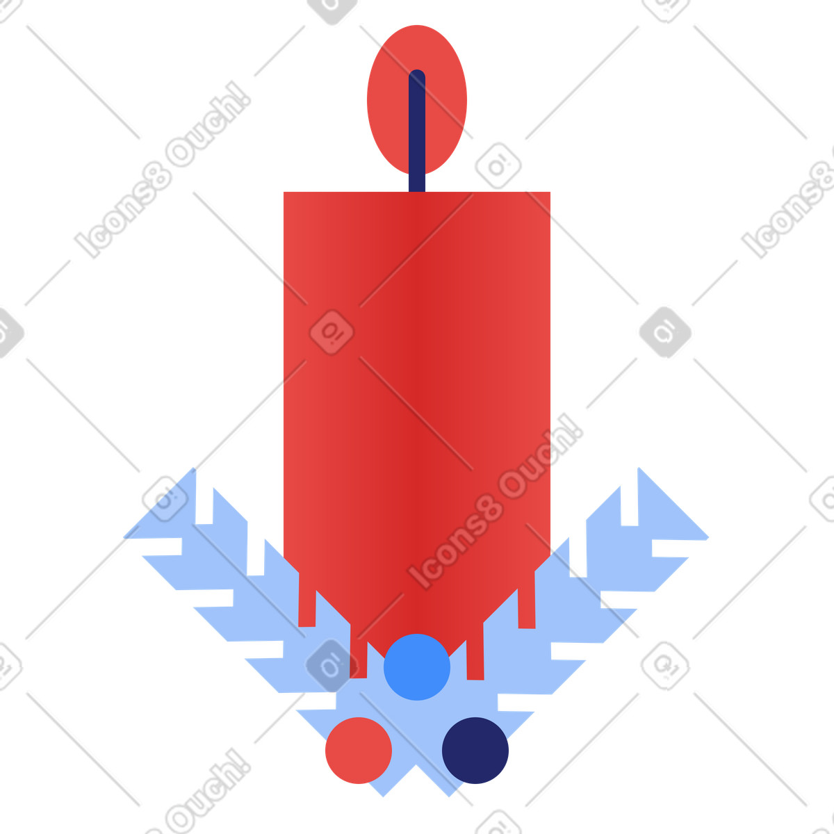 Ilustración Vela de navidad en estilo Clip a descargar en PNG y SVG