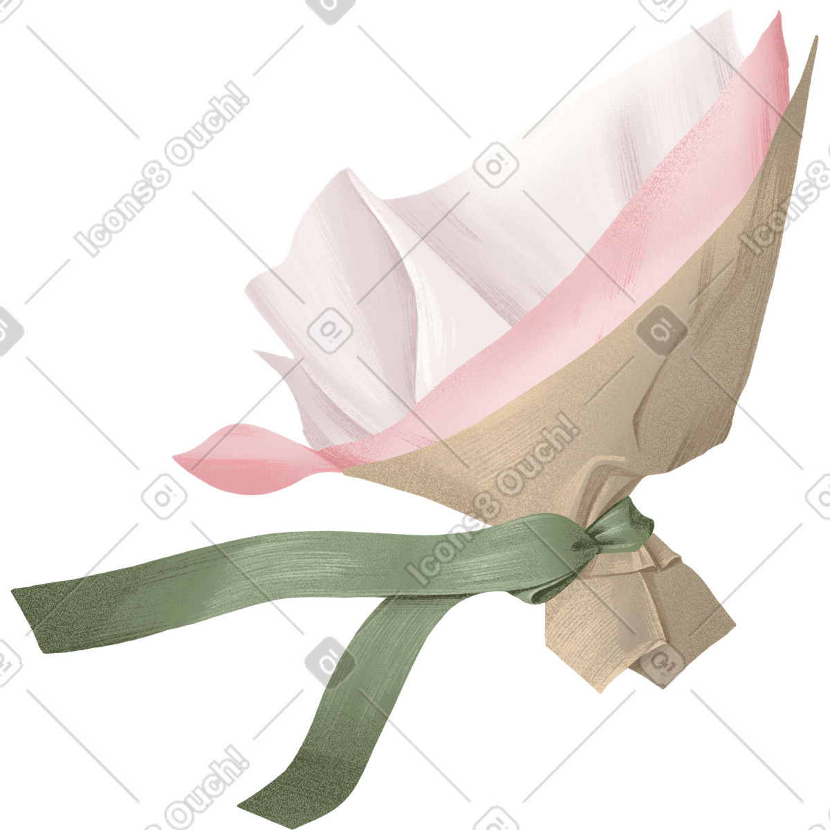 Иллюстрация Wrapping paper for flowers with ribbon в стиле Floral — скачать в форматах PNG, SVG