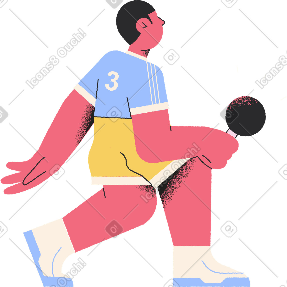 Table tennis player illustration in Pablo style download in PNG, SVG