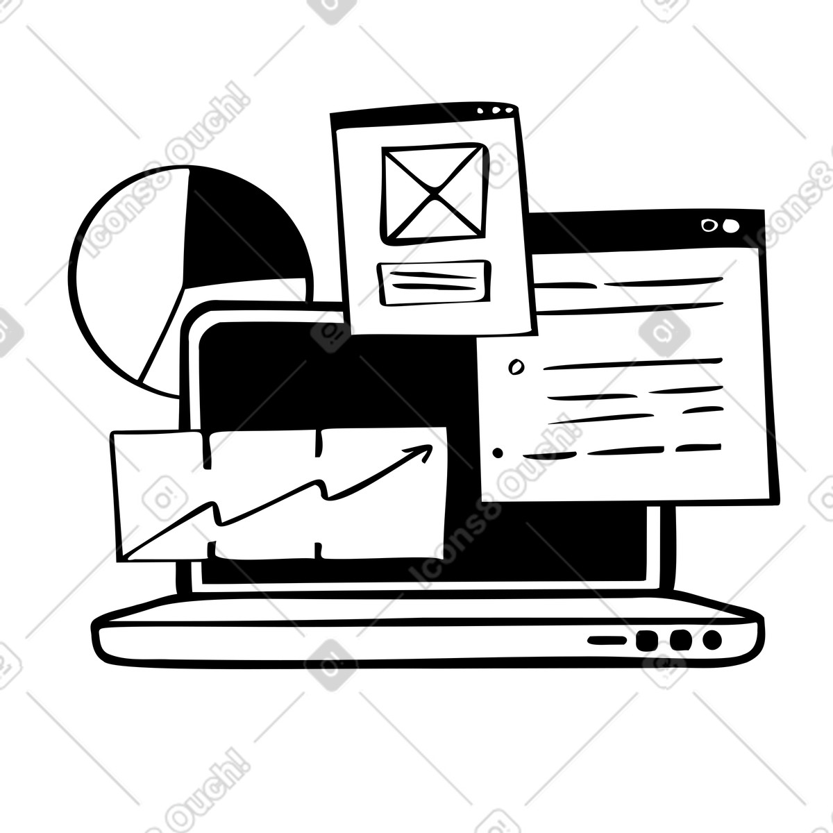 Ilustração de Analisando dados em no estilo Journal para baixar em PNG, SVG