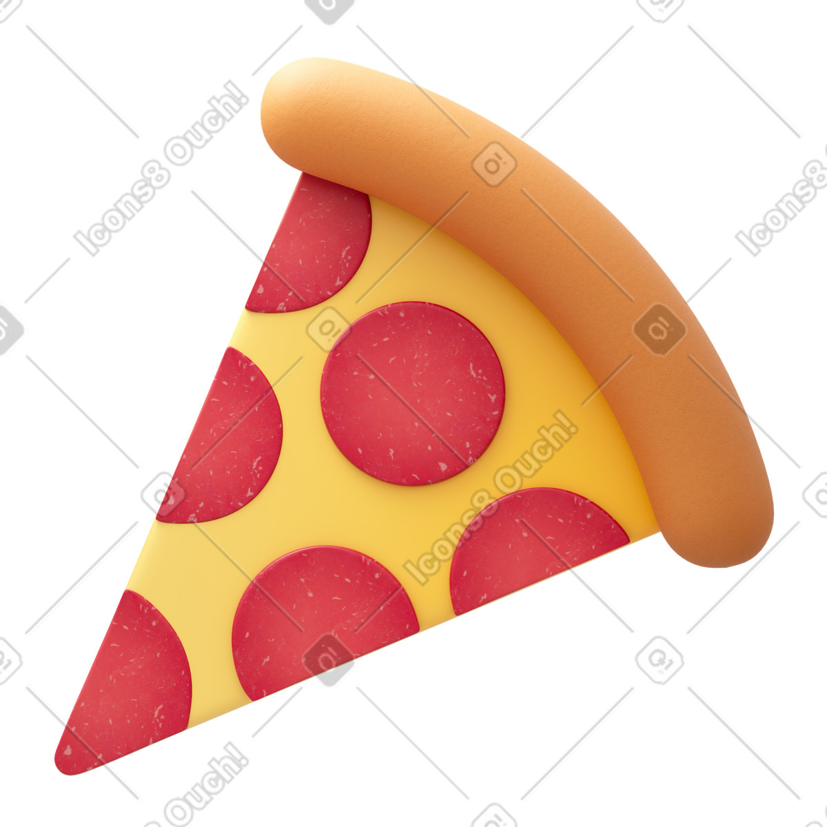下载 3D Fluency 风格的 Salami pizza 插画，支持 PNG、SVG 格式