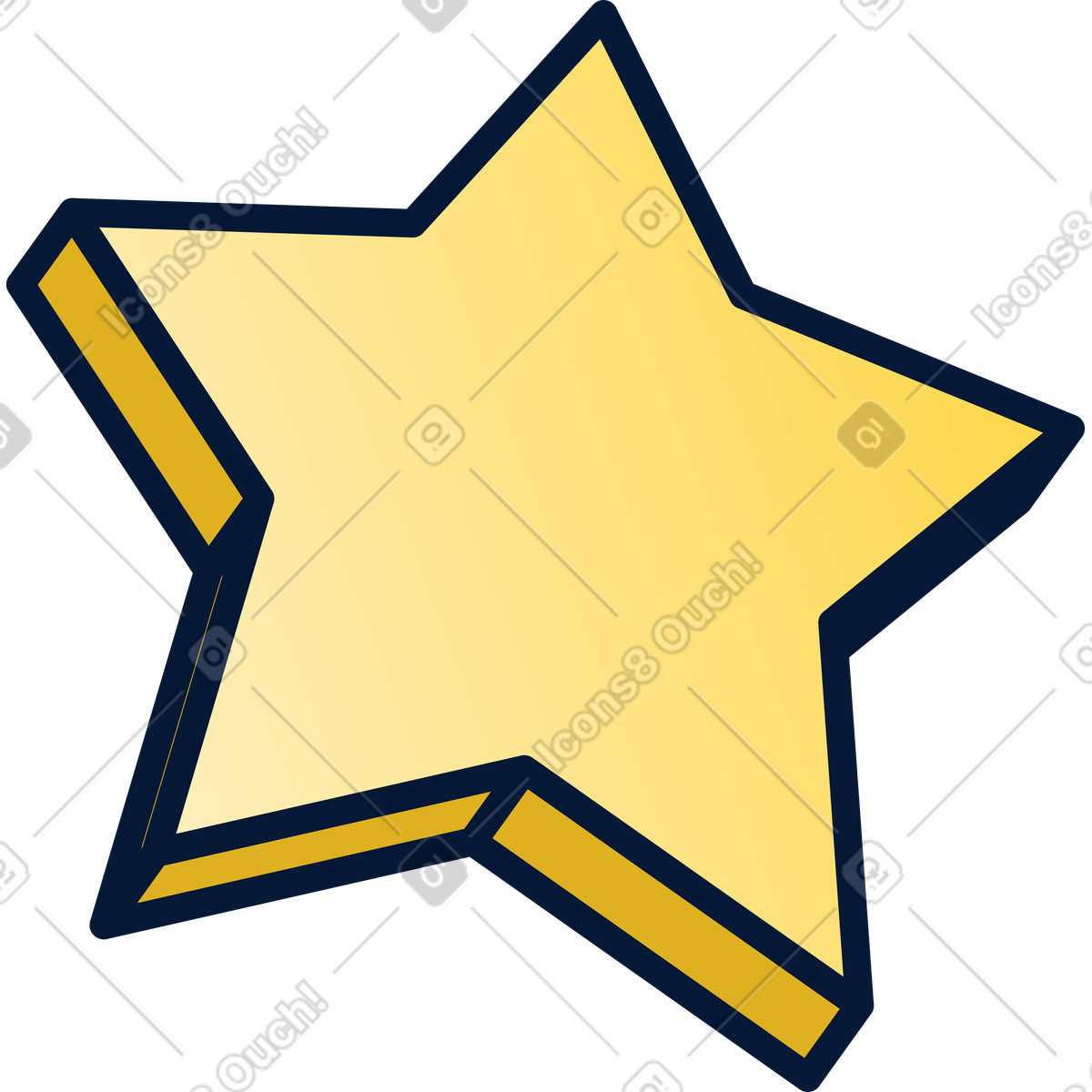 Yellow star illustration in Neat style download in PNG, SVG