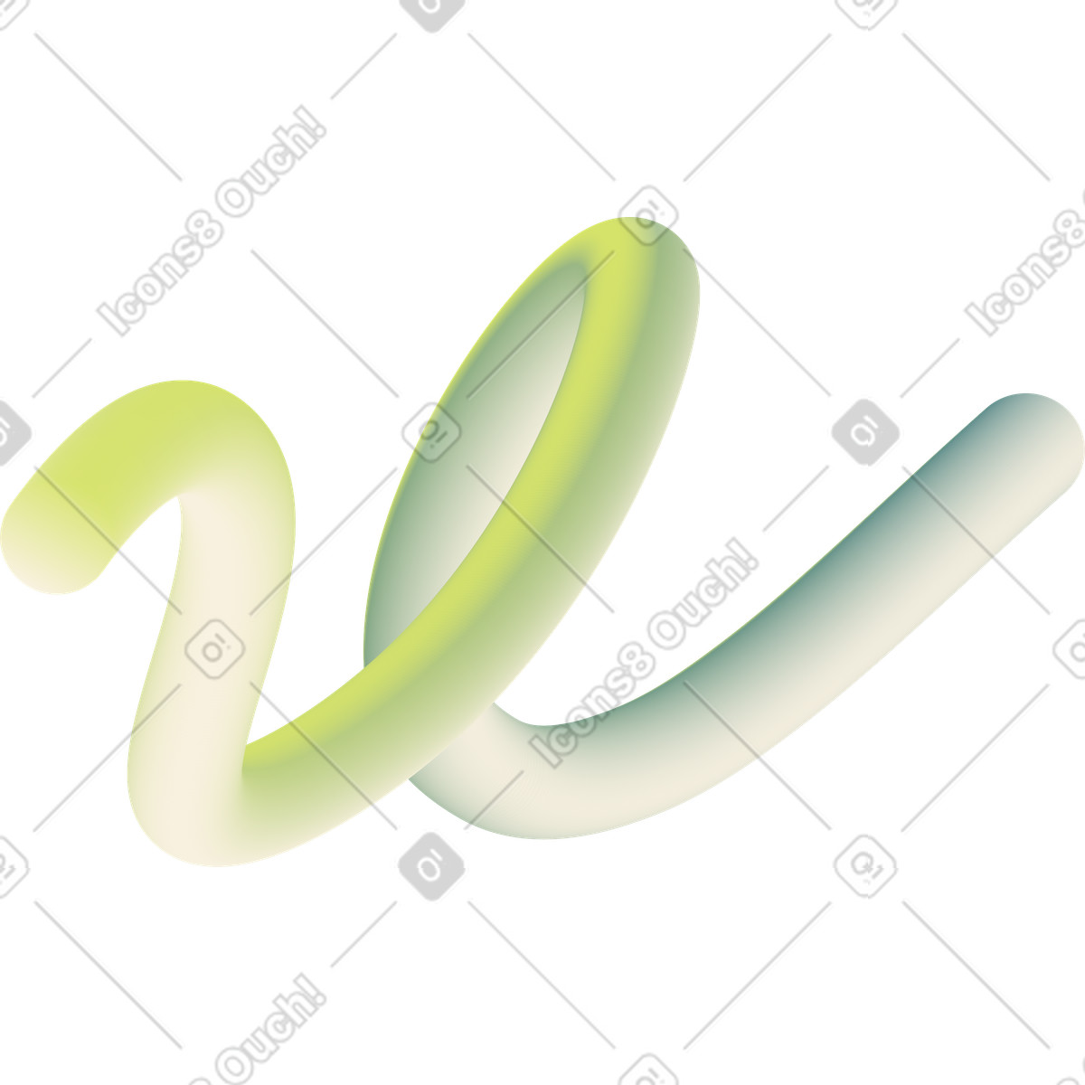 下载 Forms 风格的 Green curved shape 插画，支持 PNG、SVG 格式