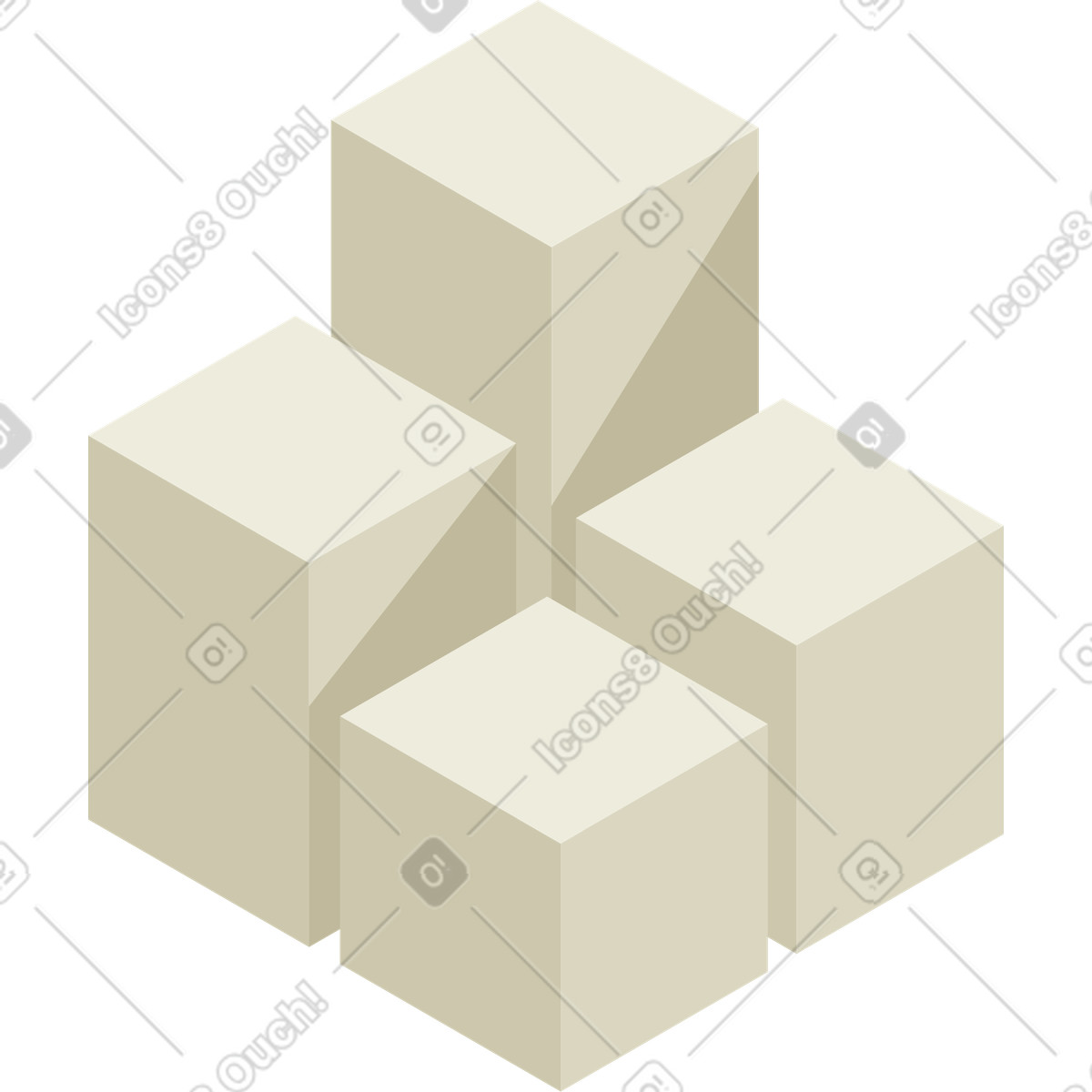 Ilustração de Cubóides em no estilo Social para baixar em PNG, SVG