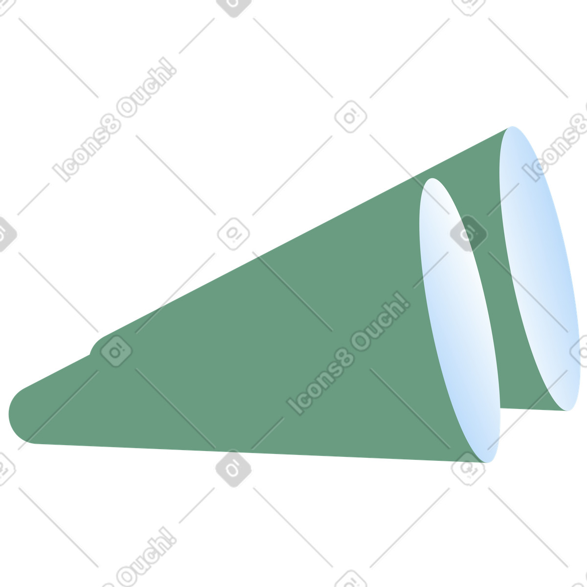 Ilustración Binocular verde en estilo Marginalia a descargar en PNG y SVG