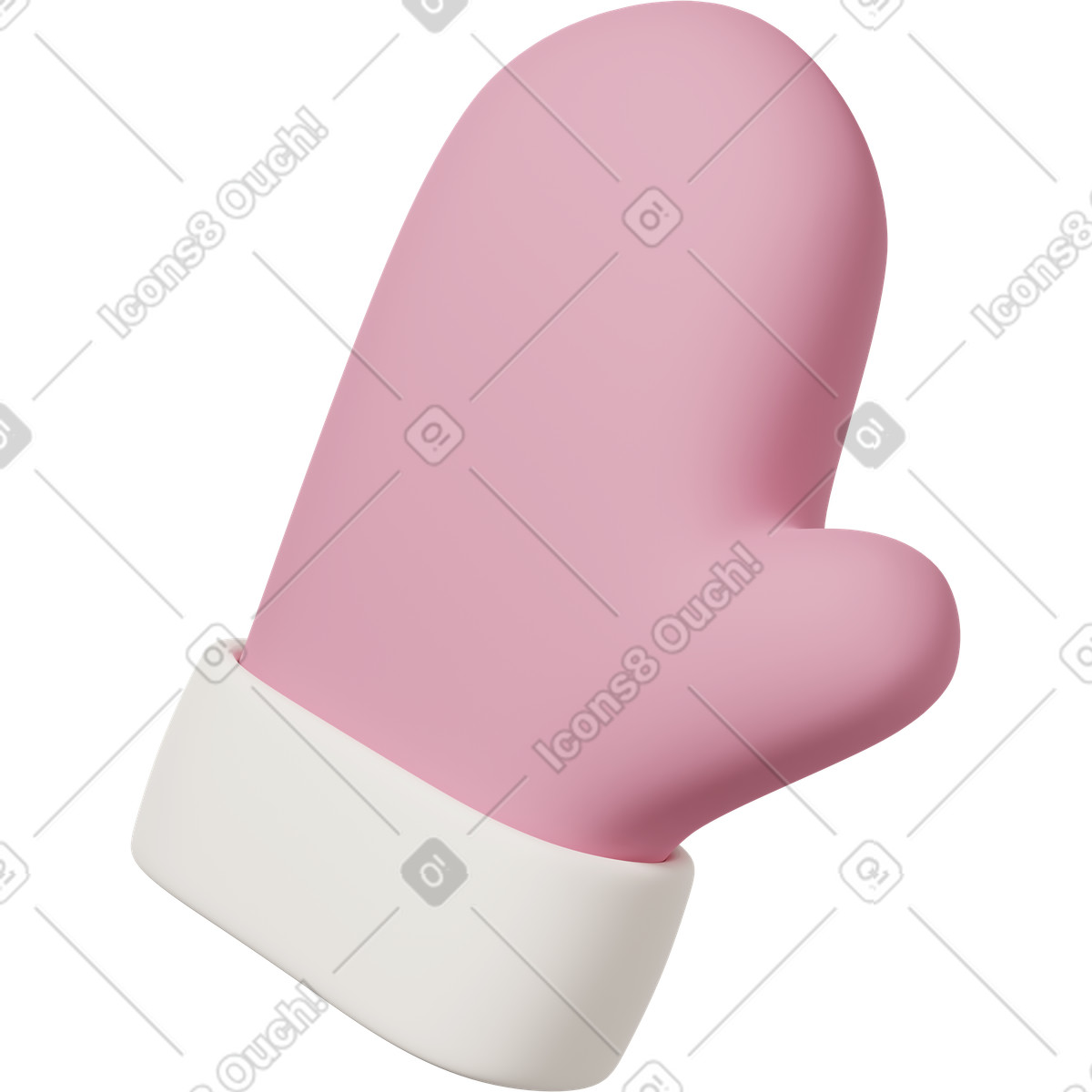 Ilustração de Pink warm mitten for winter em no estilo 3D Casual life para baixar em PNG, SVG