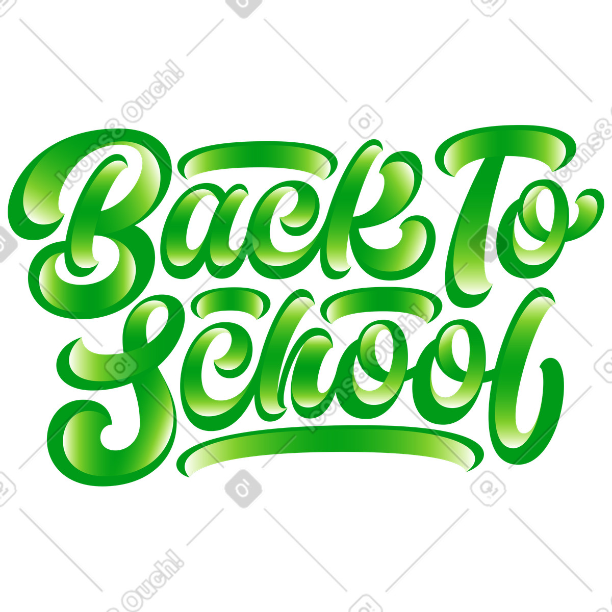 下载 Lettering 风格的 用渐变阴影文本写回学校 插画，支持 PNG、SVG 格式