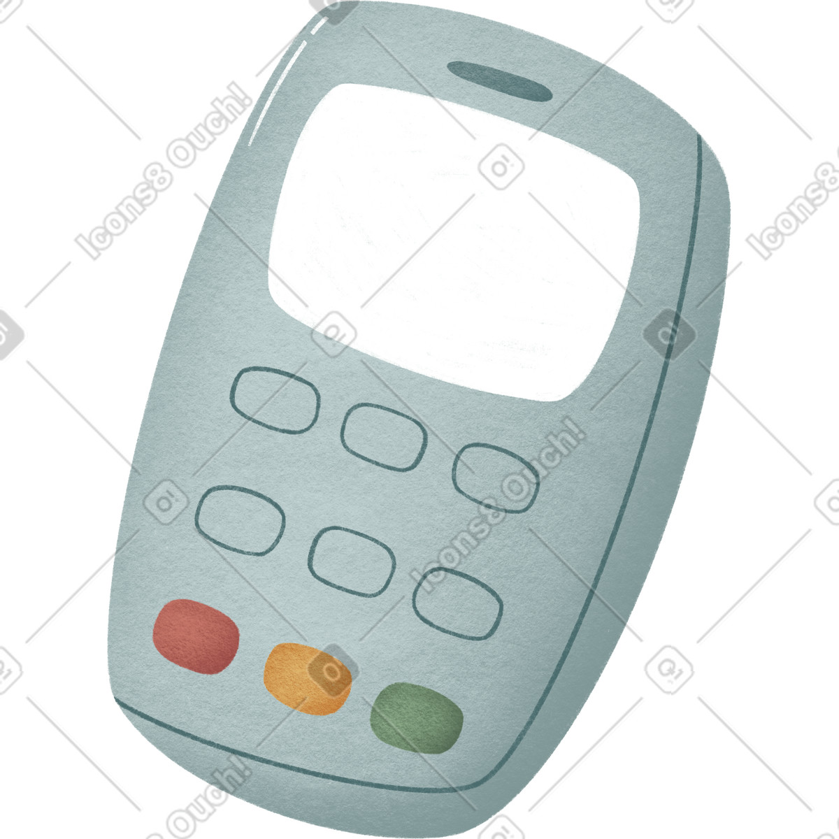 Ilustración Terminal pos de pago con tarjeta en estilo Woolly a descargar en PNG y SVG