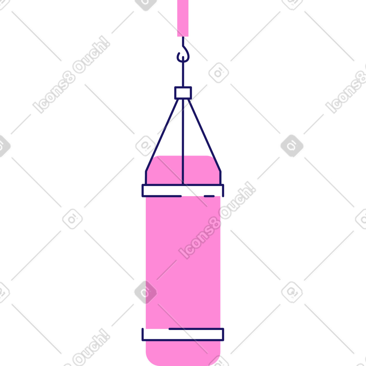 Illustration Sac de boxe dans le style Matey à télécharger aux formats PNG, SVG