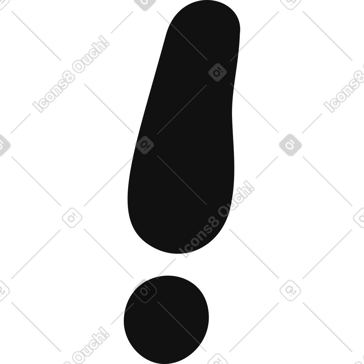 Illustration Point d'exclamation dans le style Journal à télécharger aux formats PNG, SVG